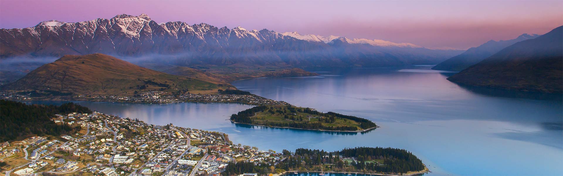 Birds eye view of Queenstown, New Zealand